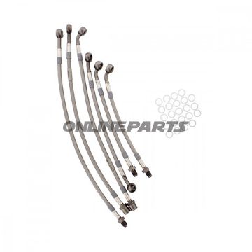 Braided Steel Brake Hose Kit Jmpanthracite Clear Hose 6 Piece Hose Kit