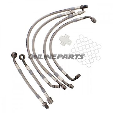 Braided Steel Brake Hose Kit Jmpanthracite Clear Hose 6 Piece Hose Kit