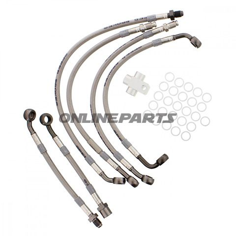 Braided Steel Brake Hose Kit Jmpanthracite Clear Hose 6 Piece Hose Kit