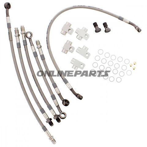 Braided Steel Brake Hose Kit Jmpanthracite Clear Hose 6 Piece Hose Kit