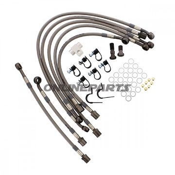 Braided Steel Brake Hose Kit Jmpanthracite Clear Hose 7 Piece Hose Kit