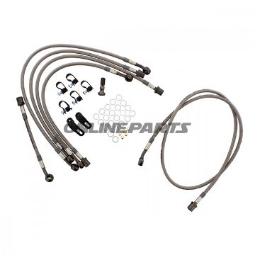 Braided Steel Brake Hose Kit Jmpanthracite Clear Hose 6 Piece Hose Kit