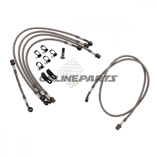 Braided Steel Brake Hose Kit Jmpanthracite Clear Hose 6 Piece Hose Kit