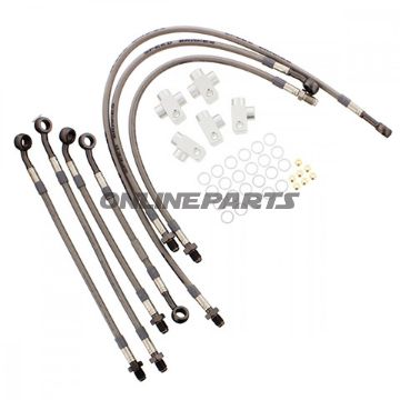 Braided Steel Brake Hose Kit Jmpanthracite Clear Hose 7 Piece Hose Kit