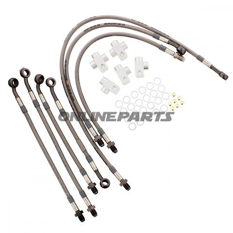 Braided Steel Brake Hose Kit Jmpanthracite Clear Hose 7 Piece Hose Kit