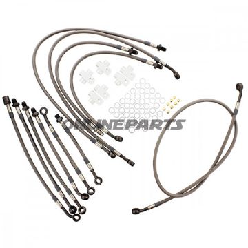 Braided Steel Brake Hose Kit Jmpanthracite Clear Hose 11 Piece Hose Kit