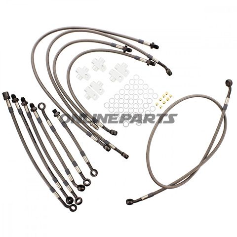 Braided Steel Brake Hose Kit Jmpanthracite Clear Hose 11 Piece Hose Kit