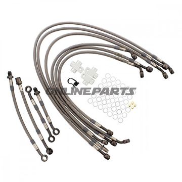 Braided Steel Brake Hose Kit Jmpanthracite Clear Hose 10 Piece Hose Kit