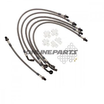 Braided Steel Brake Hose Kit Jmpanthracite Clear Hose 6 Piece Hose Kit