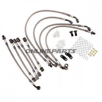 Braided Steel Brake Hose Kit Jmpanthracite Clear Hose 9 Piece Hose Kit