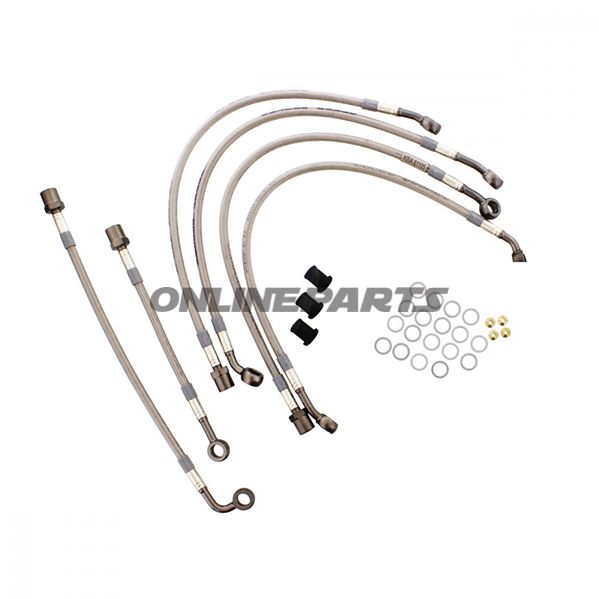 Braided Steel Brake Hose Kit Jmpanthracite Clear Hose 6 Piece Hose Kit