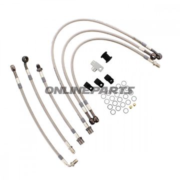 Braided Steel Brake Hose Kit Jmpanthracite Clear Hose 6 Piece Hose Kit