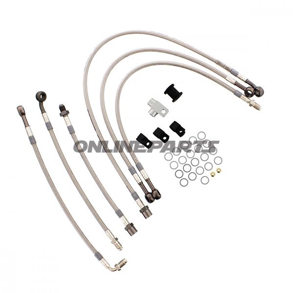Braided Steel Brake Hose Kit Jmpanthracite Clear Hose 6 Piece Hose Kit