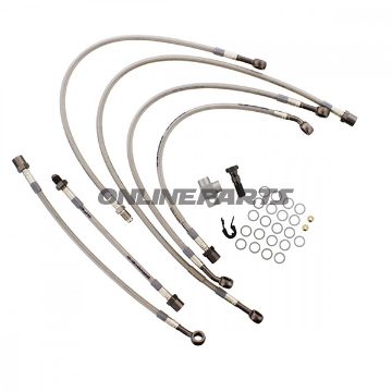 Braided Steel Brake Hose Kit Jmpanthracite Clear Hose 6 Piece Hose Kit