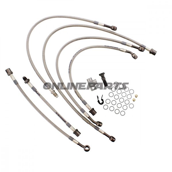 Braided Steel Brake Hose Kit Jmpanthracite Clear Hose 6 Piece Hose Kit