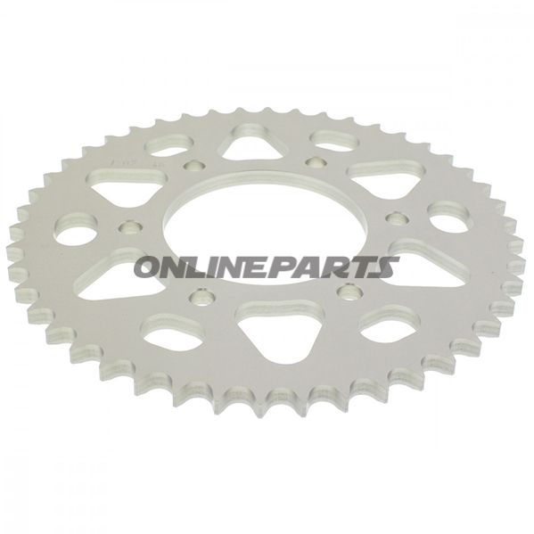 Rear Sprocket Alu 46 Tooth Pitch 428 Silveresjot Inner Diameter 076 Bolt Spacing 100
