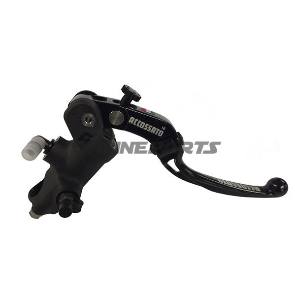Accossato Hydraulic Brake Master Cylinder16 X 16 Folding Lever Black For 22Mm Bars