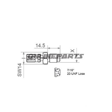 Male Thread Loose Variotyp440 7/16-20 Unf Edelstahl