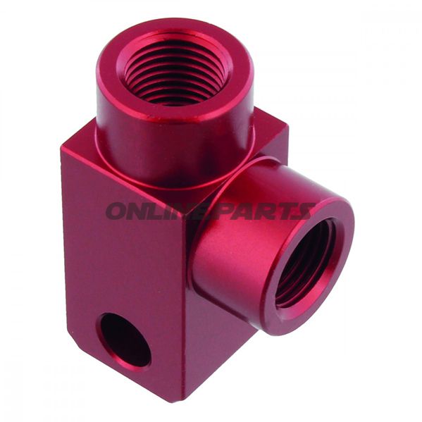 2 Way Distributor Screwed Angledtyp812 M10x1.00 Red