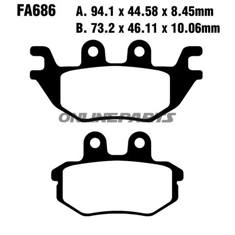 Brake Pads Sintered R Ebc Fa686r