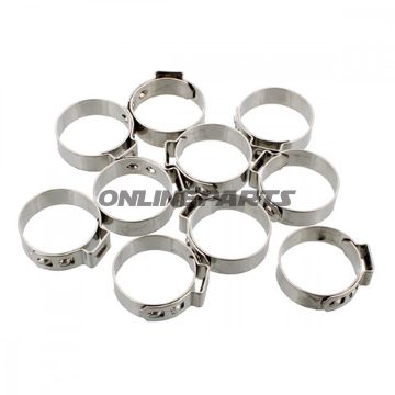 Band Clamp 20.8 Jmpwidth 7Mm Stainless Steel 10 Pcs