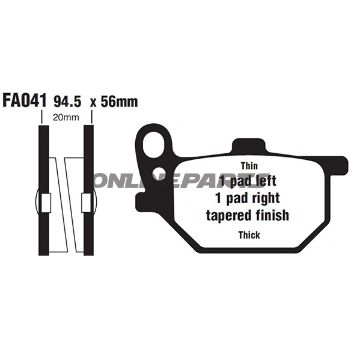 Brake Pads Semi-Sint V Ebc Fa041v