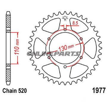 Rear Sprocket 48 Tooth Pitch 520Inner Diameter 110 Bolt Spacing 130