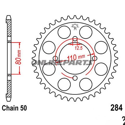 Rear Sprocket 43 Tooth Pitch 530Inner Diameter 080 Bolt Spacing 110