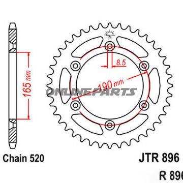 Rear Sprocket 48 Tooth Pitch 520Inner Diameter 165 Bolt Spacing 190