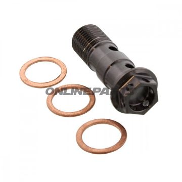 Banjo Bolt Double M10x1.00Stainless Steel A4 Rac Black Pb