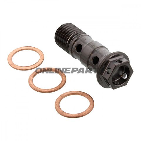Banjo Bolt Double M10x1.25Stainless Steel A4 Rac Black Pb
