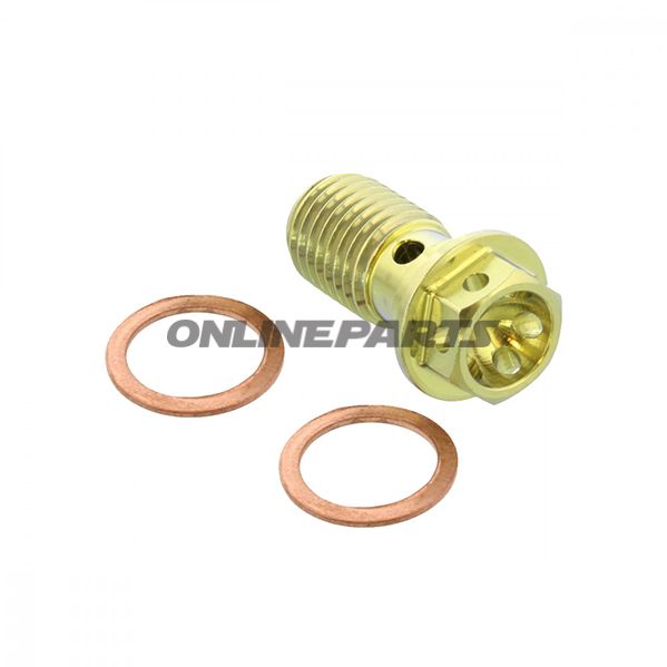 Banjo Bolt Single M10x1.25Titan Rac Gold Pb