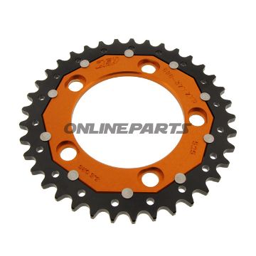 Rear Sprocket Dual 37 Tooth Pitch 525 Orangezf Inner Diameter 101 Bolt Spacing 124