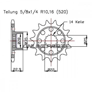 Front Sprocket Racing 15 Tooth Pitch 520