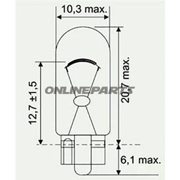 Bulb 12V5w Jmpw2.1X9.5D Blue 10 Pcs
