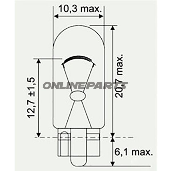 Bulb 12V5w Jmpw2.1X9.5D Blue 10 Pcs