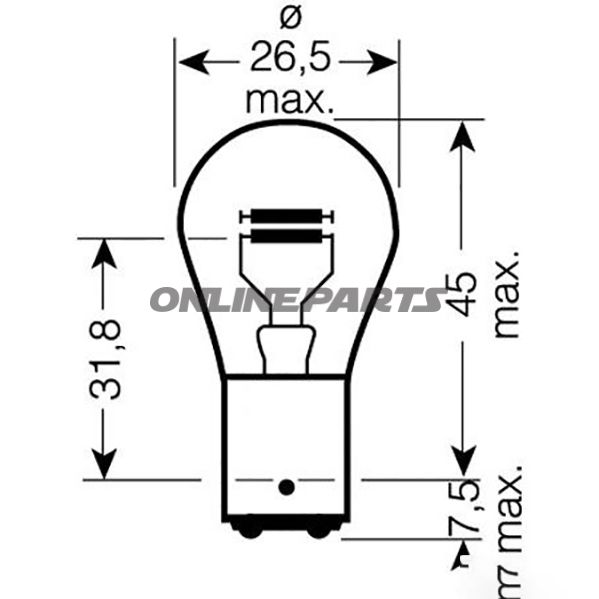 Bulb 6V21/5W Jmpbay15d 10 Pcs