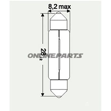 Bulb 6V3w Jmpsv7-8 8.2X28mm Cont 10Stck