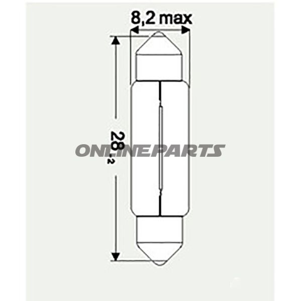 Bulb 6V3w Jmpsv7-8 8.2X28mm Cont 10Stck