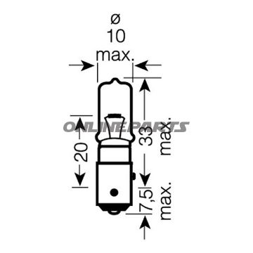 Bulb 12V21w Jmpbay9s 10 Pcs