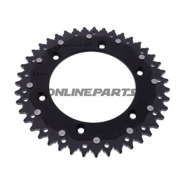 Rear Sprocket Dual 43 Tooth Pitch 520 Blackzf Inner Diameter 125 Bolt Spacing 150