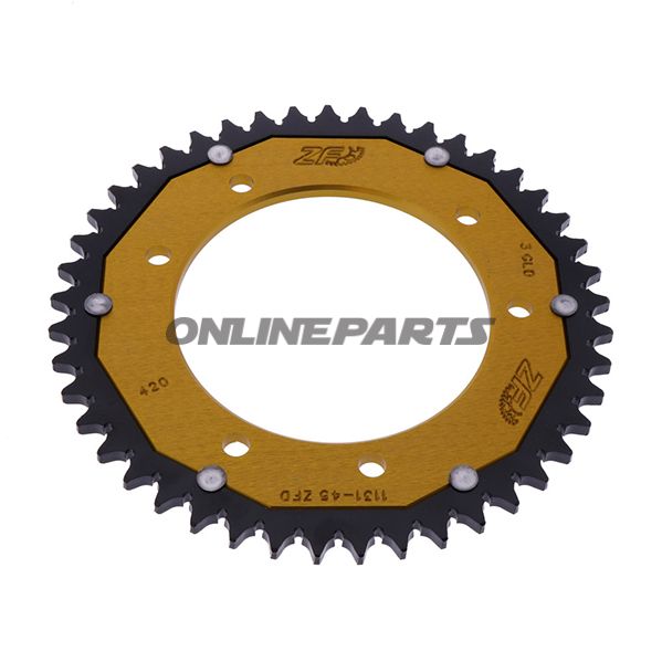 Rear Sprocket Dual 45 Tooth Pitch 420 Goldzf Inner Diameter 105 Bolt Spacing 125