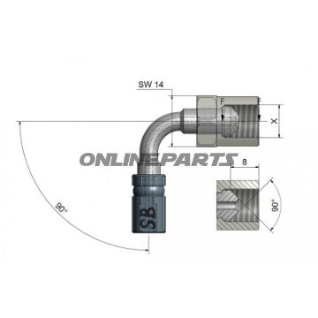 Innengewinde Beweglich Variotyp639 90 3/8-24 Unf Edelstahl