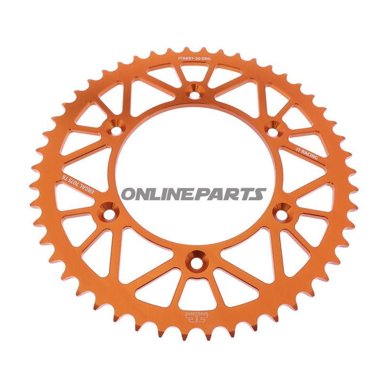 Rear Sprocket Aluminium 50 Tooth Pitch 520 Orangejt Inner Diameter 125 Bolt Spacing 150