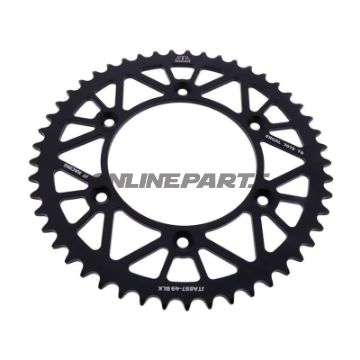 Rear Sprocket Aluminium 49 Tooth Pitch 520 Blackjt Inner Diameter 125 Bolt Spacing 150