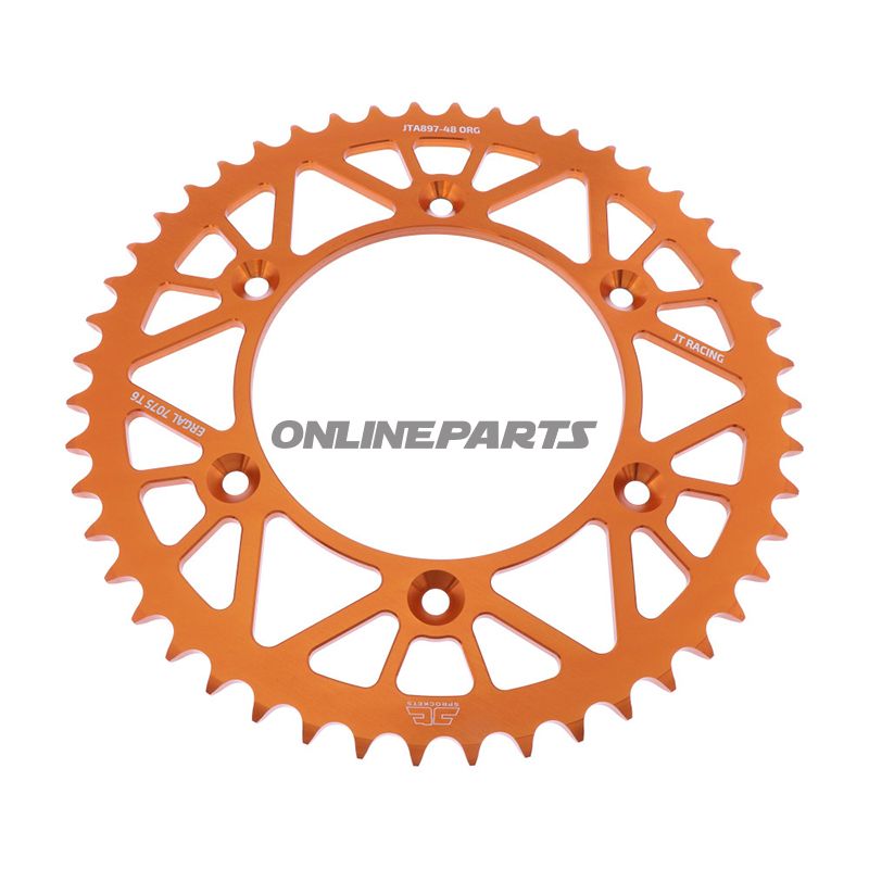 Rear Sprocket Aluminium 48 Tooth Pitch 520 Orangejt Inner Diameter 125 Bolt Spacing 150