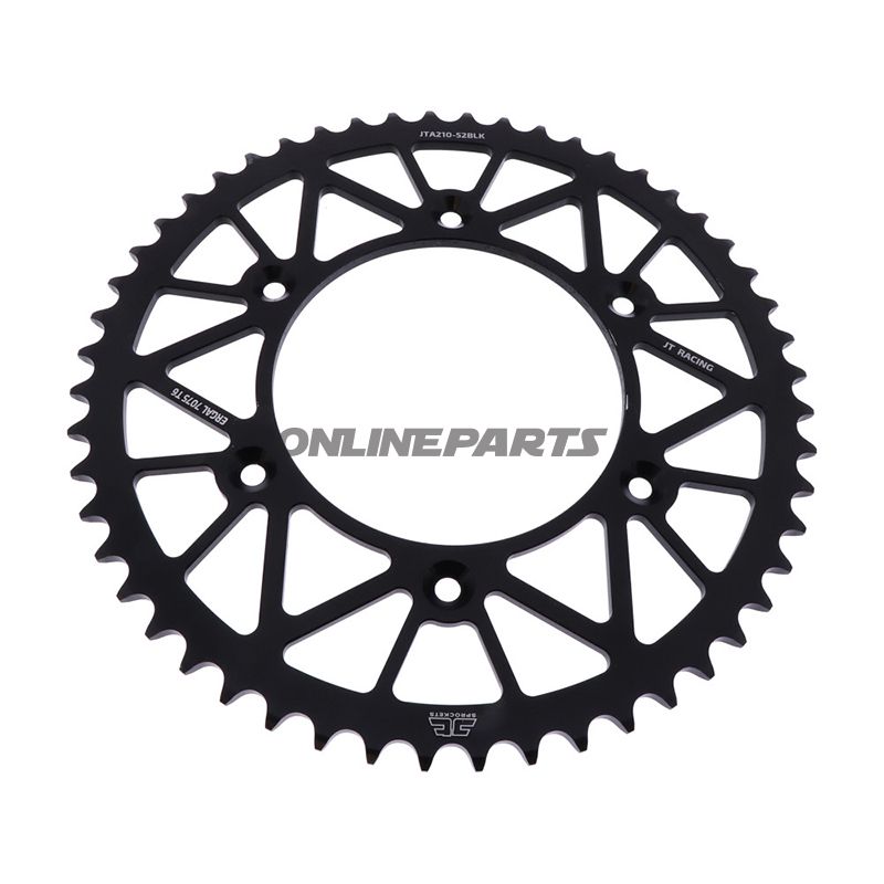 Rear Sprocket Aluminium 52 Tooth Pitch 520 Blackjt Inner Diameter 125 Bolt Spacing 153