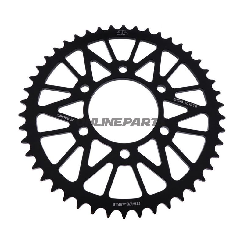 Rear Sprocket Aluminium 46 Tooth Pitch 520 Blackjt Inner Diameter 080 Bolt Spacing 104