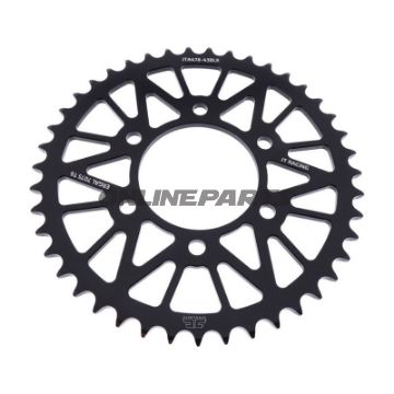 Rear Sprocket Aluminium 43 Tooth Pitch 520 Blackjt Inner Diameter 080 Bolt Spacing 104