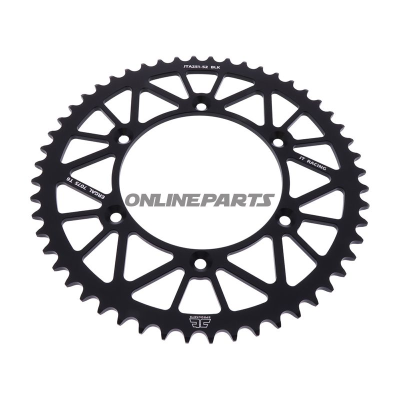 Rear Sprocket Aluminium 52 Tooth Pitch 520 Blackjt Inner Diameter 130 Bolt Spacing 150